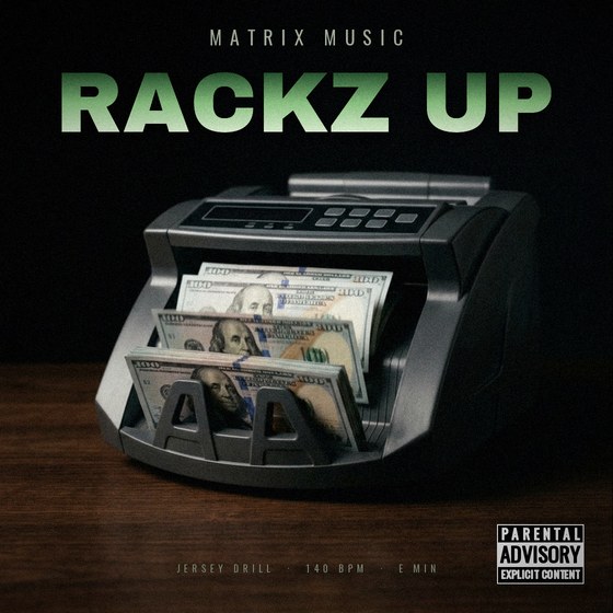 Rackz Up — Jersey Drill type beat cover art, 140 BPM, E Min
