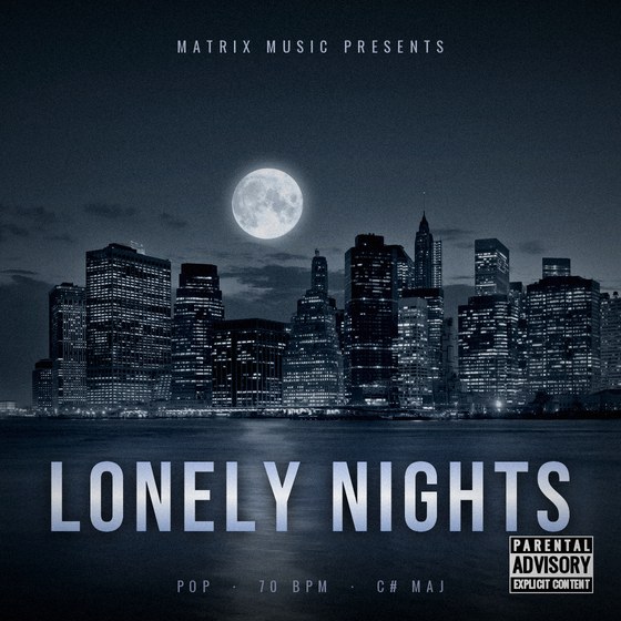 Lonely Nights — Pop type beat cover art, 70 BPM, C# Maj