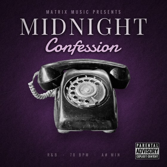 Midnight Confession — R&B type beat cover art, 78 BPM, A# Min